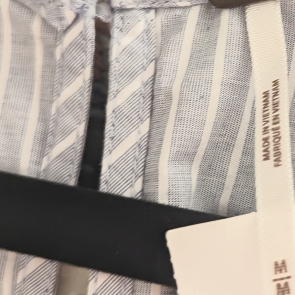 Free People Good Feels Blue White Stripe Peplum Tank Top Size M - Picture 7 of 14